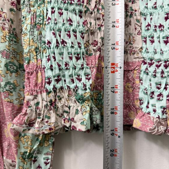 NEW Gigio USA Small Patchwork Smocked Top Cute Coquette Cottagecore Maximalism - Picture 6 of 9